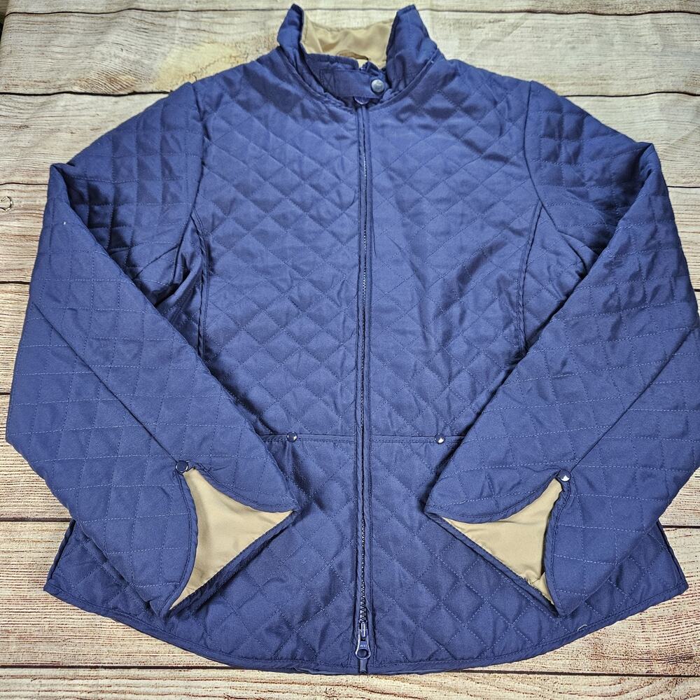 Outback Trading Co Barn Jacket Womens Small Blue Quilted